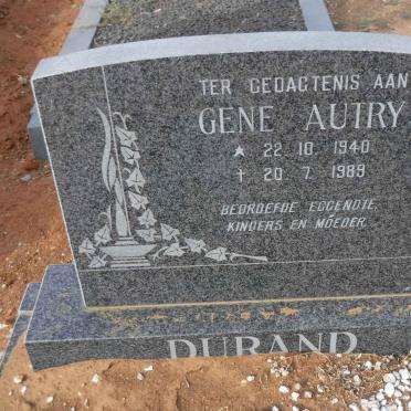 DURAND Gene Autry 1940-1989