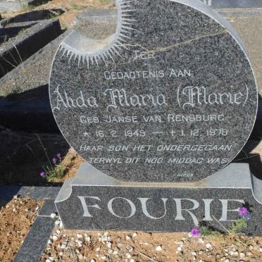 FOURIE Alida Maria nee JANSE VAN RENSBURG 1949-1978