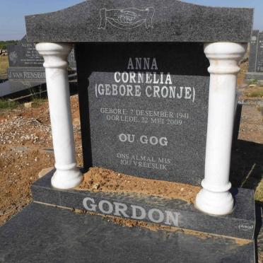 GORDON Anna Cornelia nee CRONJE 1941-2009