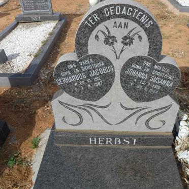 HERBST Gerhardus Jacobus 1912-1987 &amp; Johanna Susanna 1915-1994