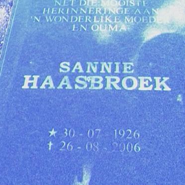 HAASBROEK Sannie 1926-2006
