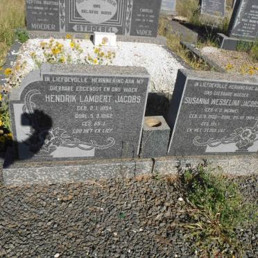 JACOBS Hendrik Lambert 1894-1962 &amp; Susanna Wesselina VAN DER MERWE 1903-1984