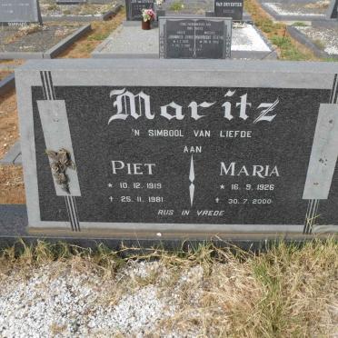 MARITZ Piet 1919-1981 &amp; Maria 1926-2000