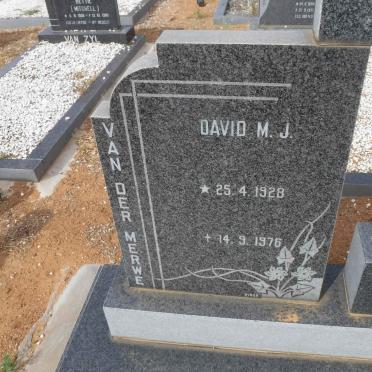 MERWE David M.J., van der 1928-1976 &amp; Magdalena Josina MULLER 1934-1985