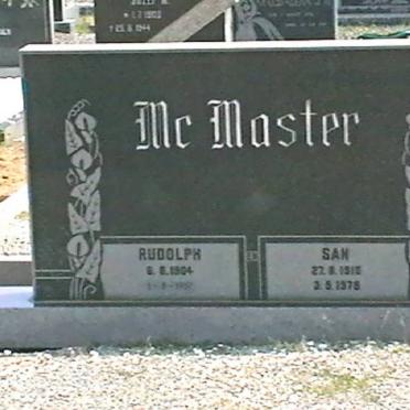 McMASTER Rudolph 1904-1987 &amp; San 1915-1978