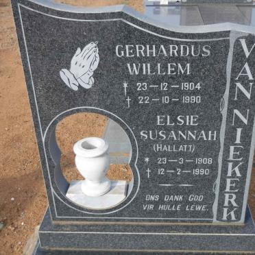NIEKERK Gerhardus Willem, van 1904-1990 &amp; Elsie Susannah HALLATT 1908-1990