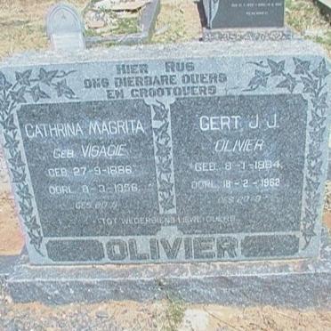 OLIVIER Gert J.J. 1884-1962 &amp; Cathrina Magrita VISAGIE 1886-1956