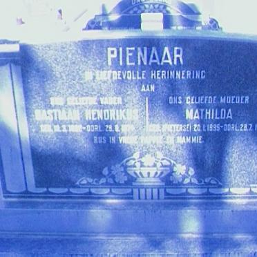 PIENAAR Bastiaan Hendrikus &amp; Mathilda PIETERSE -1974