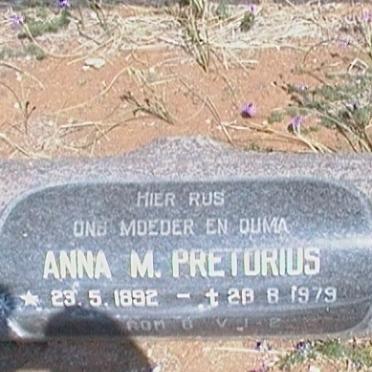 PRETORIUS Anna M. 1892-1979