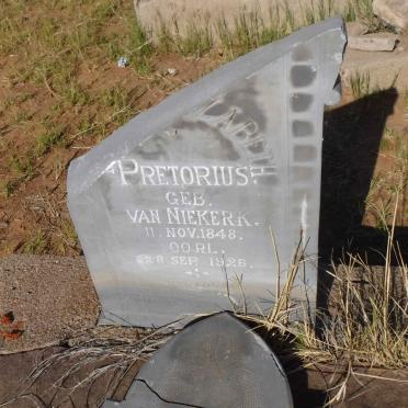 PRETORIUS Hyla Elizabeth nee VAN NIEKERK 1848-1926