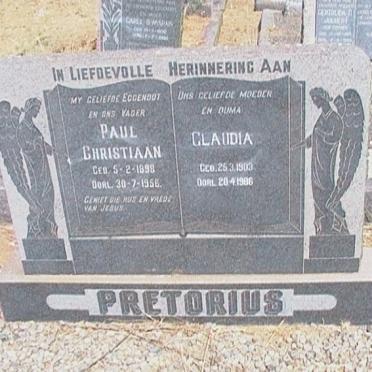 PRETORIUS Paul Christiaan 1898-1956 &amp; Claudia 1903-1986