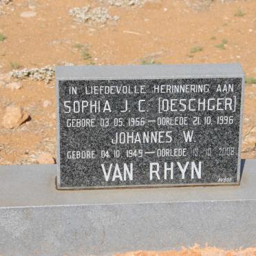 RHYN Johannes W., van 1949-2008 &amp; Sophia J.C. OESCHGER 1956-1996