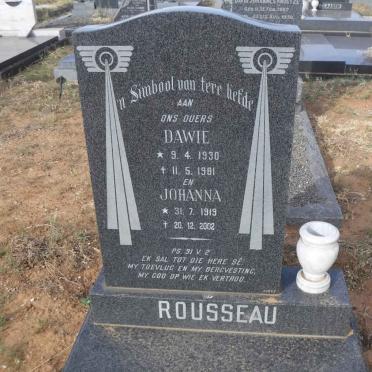 ROUSSEAU Dawie 1930-1981 &amp; Johanna 1919-2002