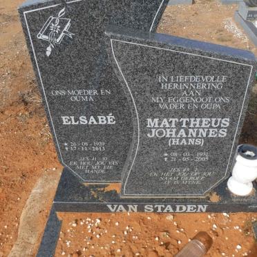 STADEN Mattheus Johannes, van 1931-2005 &amp; Elsabe 1939-2013
