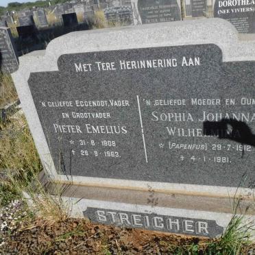 STREICHER Pieter Emelius 1908-1963 &amp; Sophia Johanna Wilhelmina PAPENFUS 1912-1981