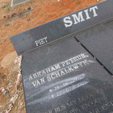 SMIT Abraham Petrus Van Schalkwyk 1928-2003 &amp; Jeanetta Wilhelmina GROVE 1935-