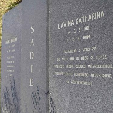SADIE Frans Hendrik 1897-1984 &amp; Lavina Catharina 1901-1984