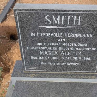 SMITH Maria Aletta 1909-1995