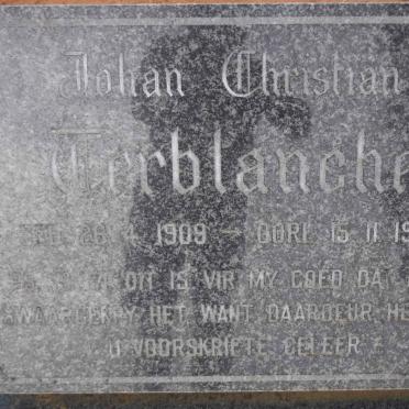 TERBLANCHE Johan Christian 1909-1993
