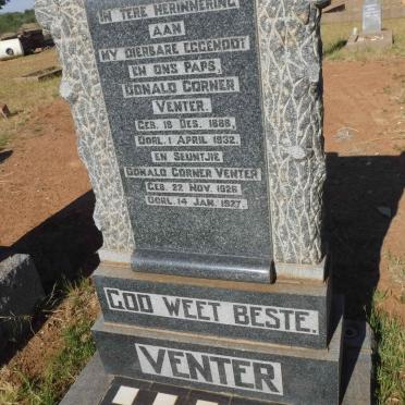 VENTER Donald Corner 1888-1932 :: VENTER Donald Corner 1926-1927