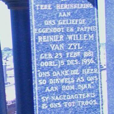 ZYL Reinier Willem, van 1881-1936 &amp; Johanna Jacomina BARKHUIZEN 1886-1946