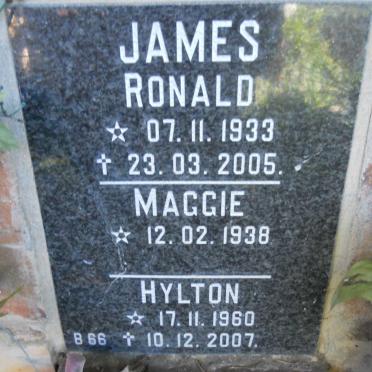 JAMES Ronald 1933-2005 &amp; Maggie 1938- :: JAMES Hylton 1960-2007
