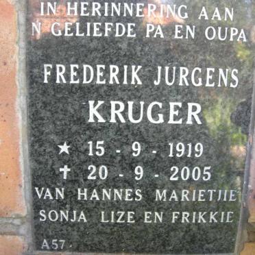 KRUGER Frederik Jurgens 1919-2005