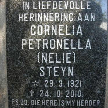 STEYN Cornelia Petronella 1921-2010