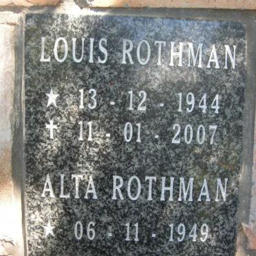 ROTHMAN Louis 1944-2007 &amp; Alta 1949-