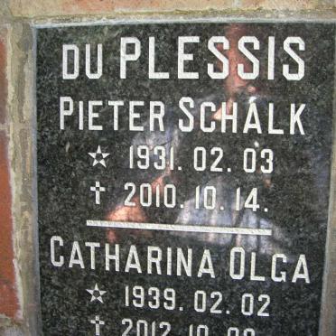 PLESSIS Pieter Schalk, du 1931-2010 &amp; Catharina Olga 1939-2012