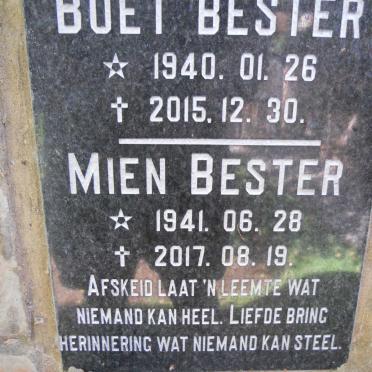 BESTER Boet 1940-2015 &amp; Mien 1941-2017