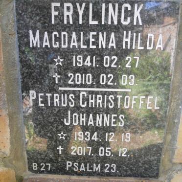 FRYLINCK Petrus Christoffel Johannes 1934-2017 &amp; Magdalena Hilda 1941-2010