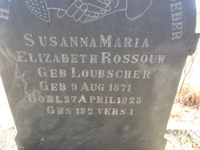 ROSSOUW Susanna Maria Elizabeth nee LOUBSCHER 1871-1928