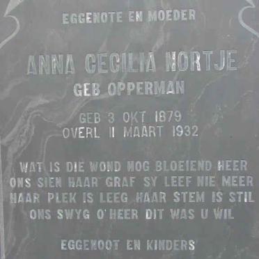 NORTJE Anna Cecilia nee OPPERMAN 1879-1932