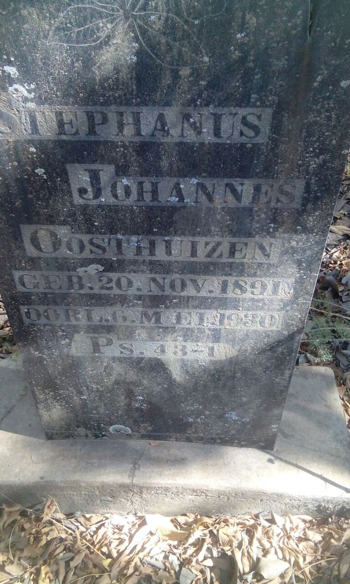 OOSTHUIZEN Stephanus Johannes 1891-1930