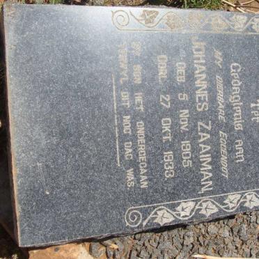 ZAAIMAN Johannes 1905-1933