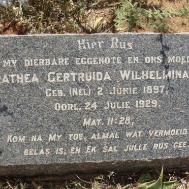 ROUX Dorathea Gertruida Wilhelmina nee NEL 1897-1929