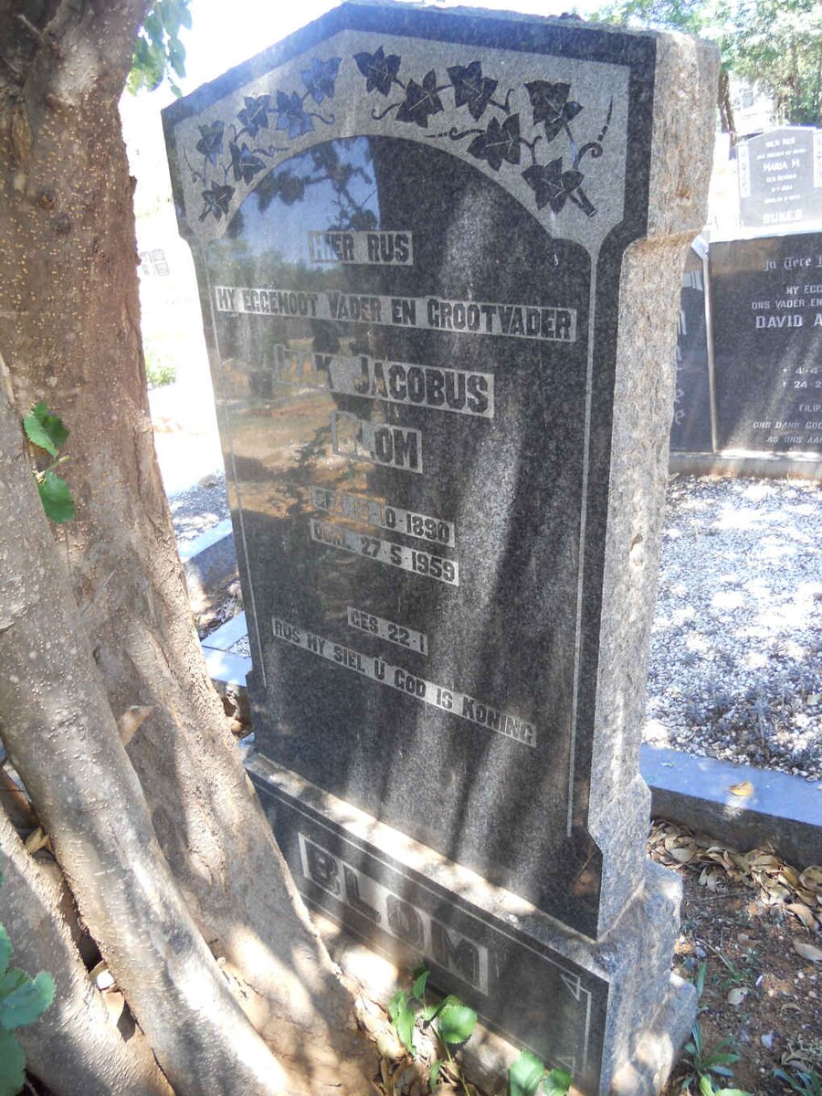 BLOM Izak Jacobus 1890-1959