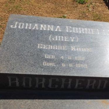BORCHERDS Johanna Cornelia nee KUHN 1912-1993