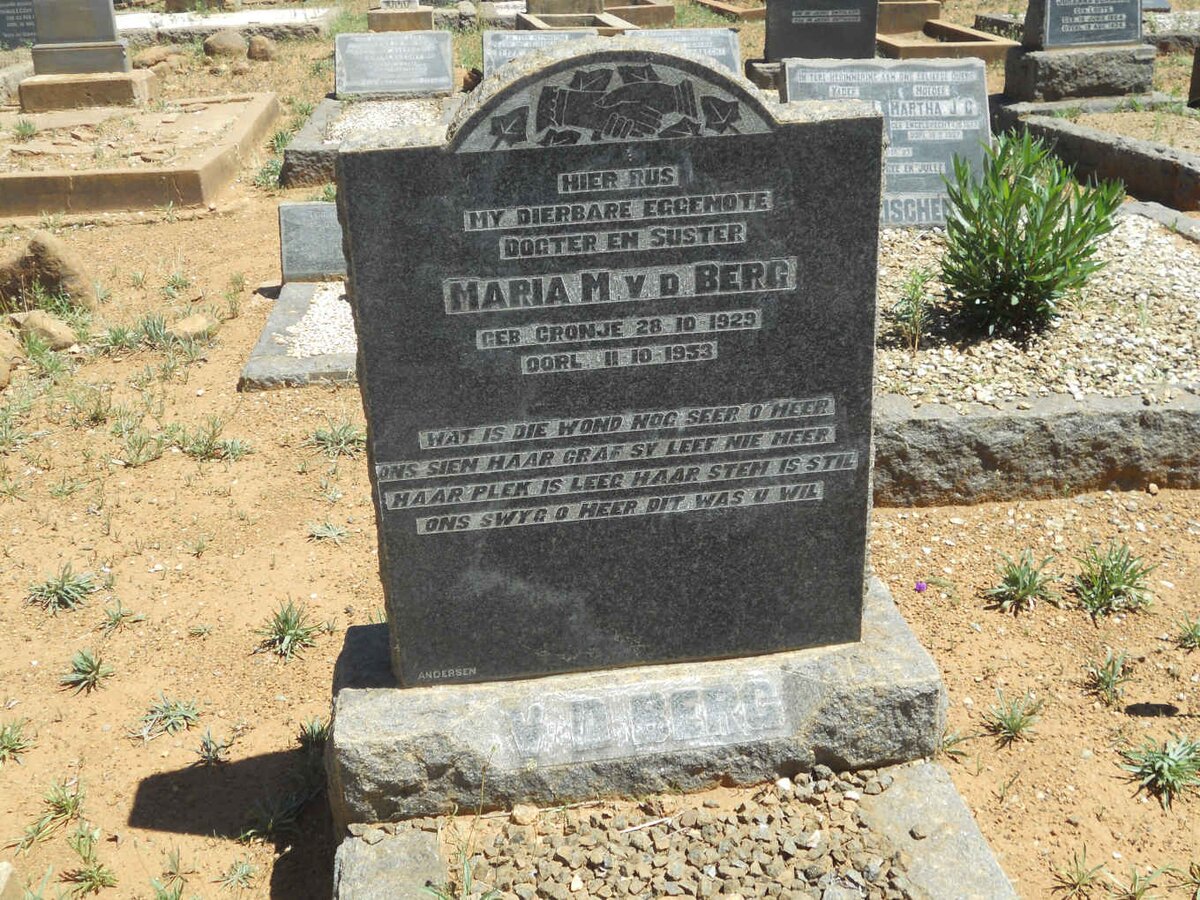 BERG Maria M., v.d. nee CRONJE 1929-1953