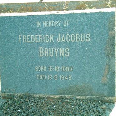BRUYNS Frederick Jacobus 1883-1949
