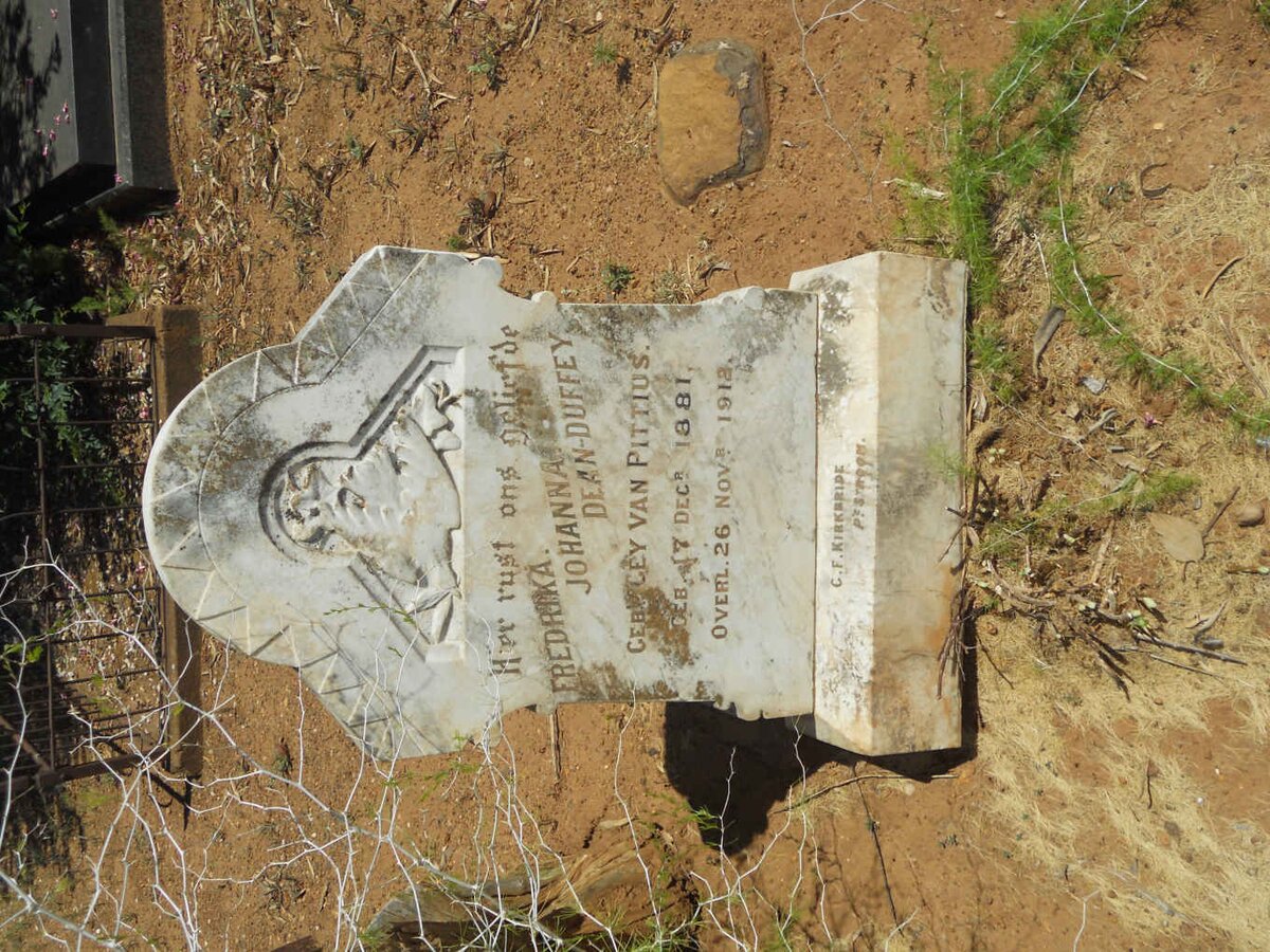 DUFFEY Fredrika Johanna, DEAN nee GEY VAN PITTIUS 1881-1912