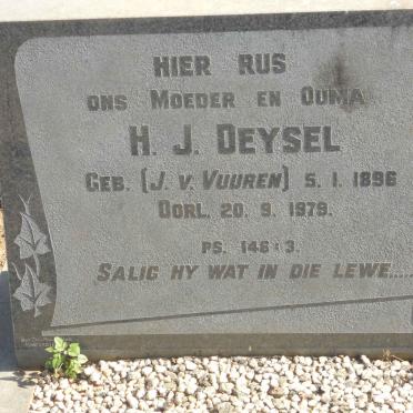 DEYSEL H.J. nee J.V. VUUREN 1896-1979