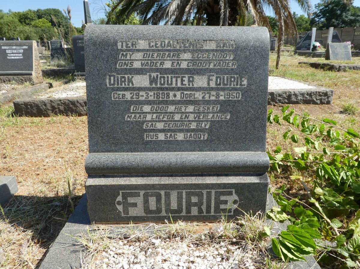 FOURIE Dirk Wouter 1898-1950