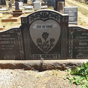 GELDENHUYS Lourens D.C. 1883-1961 &amp; Maria M. NIEHAUS 1894-1956