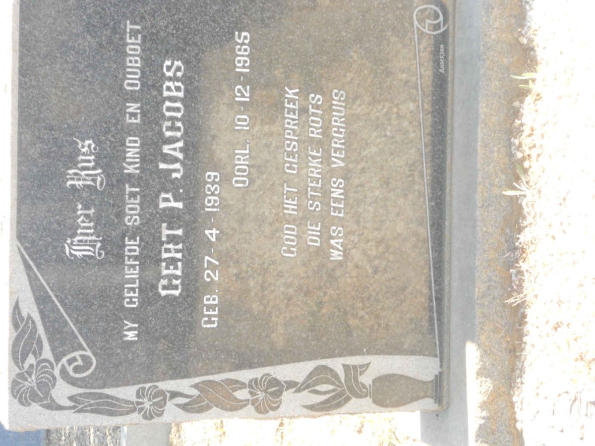 JACOBS Gert P. 1939-1965