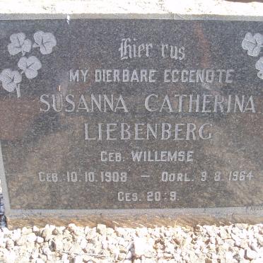 LIEBENBERG Susanna Catherina nee WILLEMSE 1908-1964