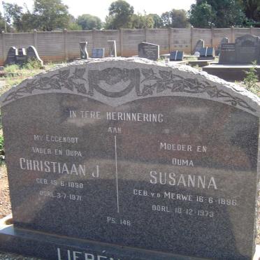 LIEBENBERG Christiaan J. 1890-1971 &amp; Susanna V.D. MERWE 1896-1973