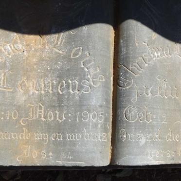 LOURENS Hendrik Louis 1905-1966 &amp; Christina E. J. VAN VUUREN 1910-1976 