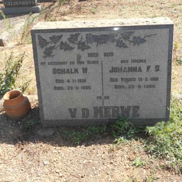 MERWE Schalk W., v.d. 1891-1966 &amp; Johanna F.S. VISSER 1901-1988